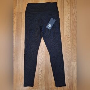 Scorpio Sol Black Side Pockets Animal Prints High Waisted Leggings Pants Medium